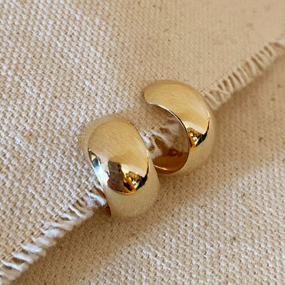 18K Gold Filled Small Rounded C-Hoop